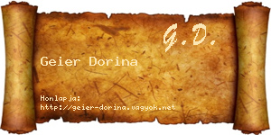 Geier Dorina névjegykártya